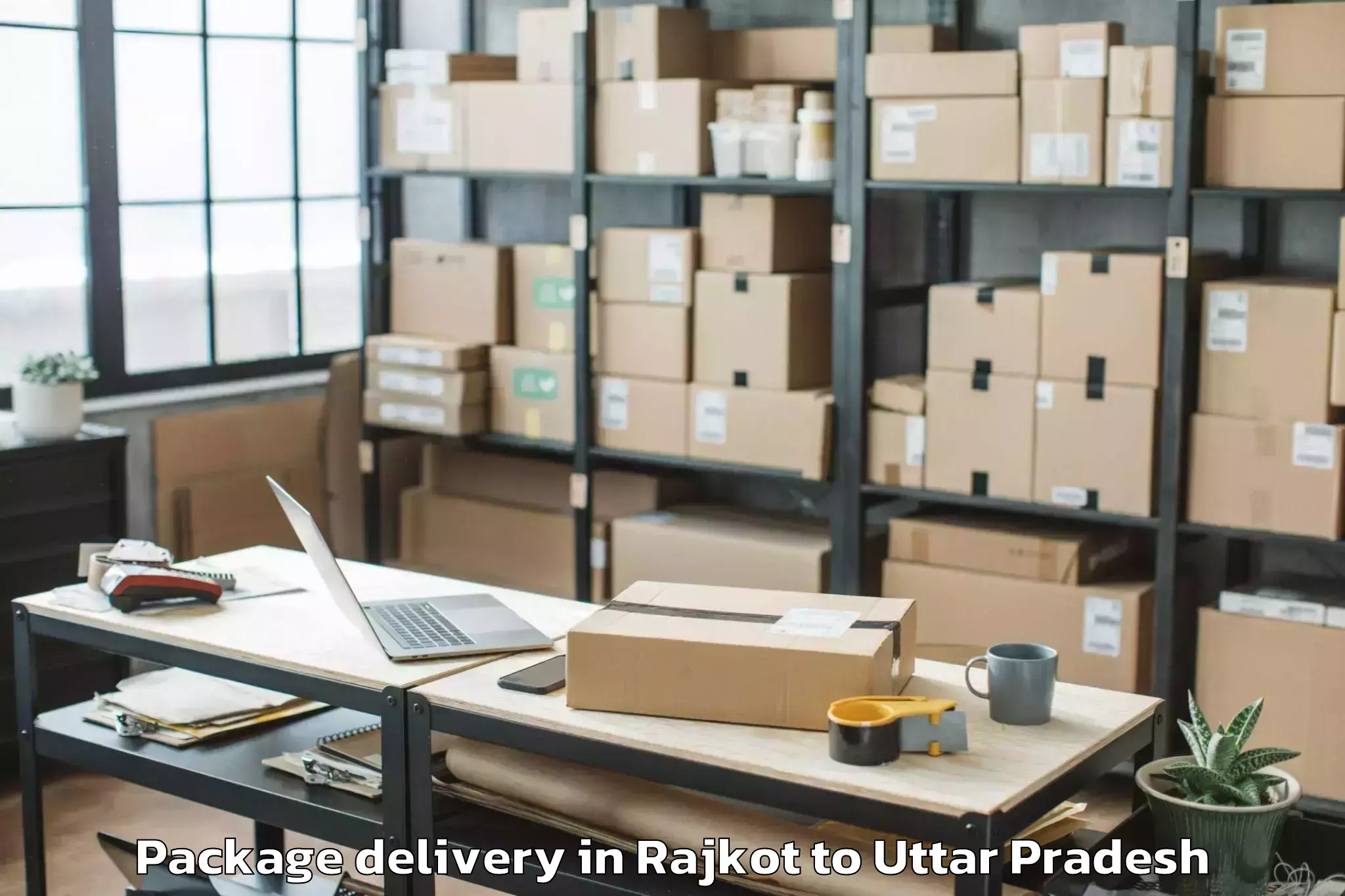 Hassle-Free Rajkot to Itimadpur Package Delivery